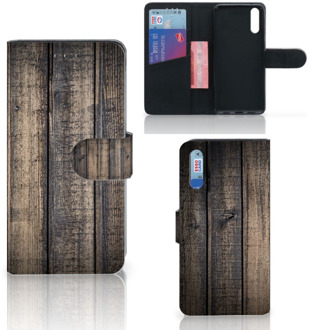 B2Ctelecom Smartphone Hoesje Huawei P20 Book Case Design Steigerhout