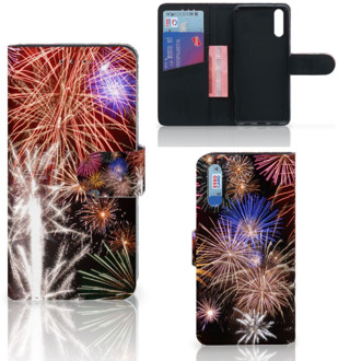 B2Ctelecom Smartphone Hoesje Huawei P20 Book Case Design Vuurwerk