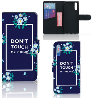 B2Ctelecom Smartphone Hoesje Huawei P20 Book Case Flowers Blue DTMP