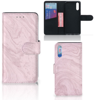 B2Ctelecom Smartphone Hoesje Huawei P20 Book Case Marble Pink