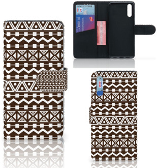 B2Ctelecom Smartphone Hoesje Huawei P20 Wallet Book Case Aztec Brown