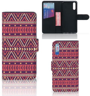 B2Ctelecom Smartphone Hoesje Huawei P20 Wallet Book Case Aztec Purple