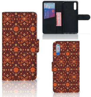 B2Ctelecom Smartphone Hoesje Huawei P20 Wallet Book Case Batik Brown