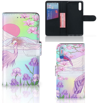 B2Ctelecom Smartphone Hoesje Huawei P20 Wallet Book Case Bird