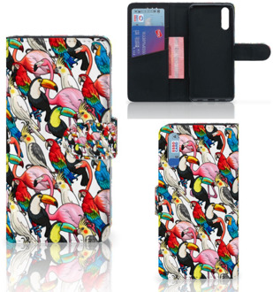 B2Ctelecom Smartphone Hoesje Huawei P20 Wallet Book Case Birds