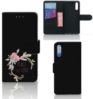 B2Ctelecom Smartphone Hoesje Huawei P20 Wallet Book Case Boho Text