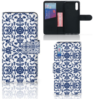 B2Ctelecom Smartphone Hoesje Huawei P20 Wallet Book Case Flower Blue