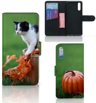 B2Ctelecom Smartphone Hoesje Huawei P20 Wallet Book Case Kitten