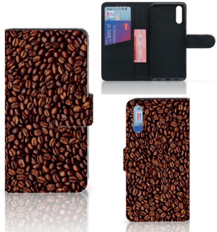 B2Ctelecom Smartphone Hoesje Huawei P20 Wallet Book Case Koffiebonen