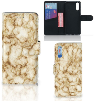 B2Ctelecom Smartphone Hoesje Huawei P20 Wallet Book Case Marmer Goud