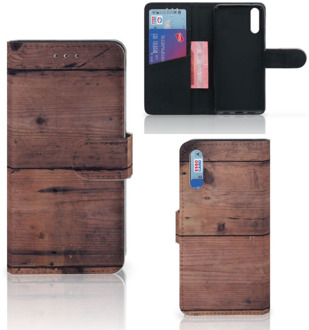 B2Ctelecom Smartphone Hoesje Huawei P20 Wallet Book Case Old Wood