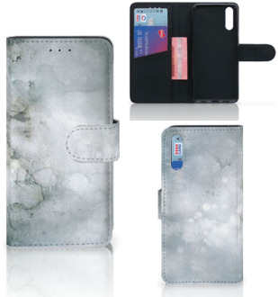 B2Ctelecom Smartphone Hoesje Huawei P20 Wallet Book Case Painting Grey