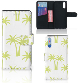 B2Ctelecom Smartphone Hoesje Huawei P20 Wallet Book Case Palmtrees