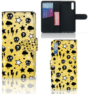 B2Ctelecom Smartphone Hoesje Huawei P20 Wallet Book Case Punk Yellow