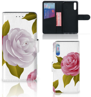 B2Ctelecom Smartphone Hoesje Huawei P20 Wallet Book Case Roses