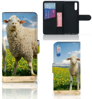 B2Ctelecom Smartphone Hoesje Huawei P20 Wallet Book Case Schaap en Lammetje