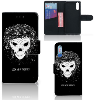 B2Ctelecom Smartphone Hoesje Huawei P20 Wallet Book Case Skull Hair