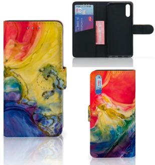 B2Ctelecom Smartphone Hoesje Huawei P20 Wallet Book Case Watercolor Dark