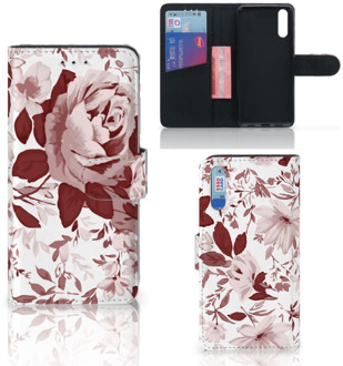 B2Ctelecom Smartphone Hoesje Huawei P20 Wallet Book Case Watercolor Flowers