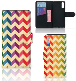 B2Ctelecom Smartphone Hoesje Huawei P20 Wallet Book Case Zigzag Color