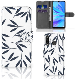 B2Ctelecom Smartphone Hoesje Huawei P30 Lite Design Leaves Blue