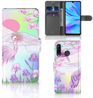 B2Ctelecom Smartphone Hoesje Huawei P30 Lite Wallet Book Case Hoesje Bird