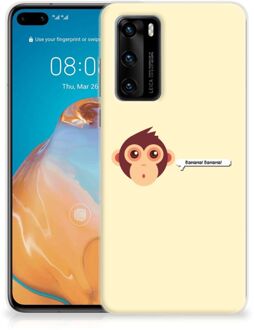 B2Ctelecom Smartphone hoesje Huawei P40 Back Case Siliconen Hoesje met Foto Aap