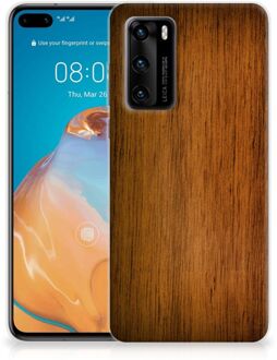 B2Ctelecom Smartphone hoesje Huawei P40 Leuk Case Super als Vaderdag Cadeaus Donker Hout