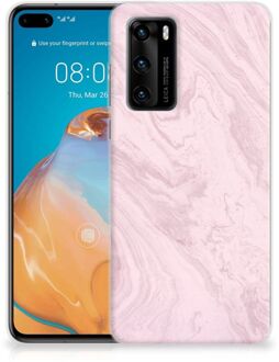 B2Ctelecom Smartphone hoesje Huawei P40 Leuk Hoesje Marble Pink