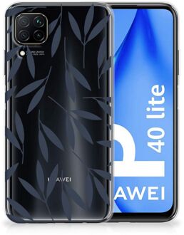 B2Ctelecom Smartphone hoesje Huawei P40 Lite Back Case Siliconen Hoesje met Foto Leaves Blue