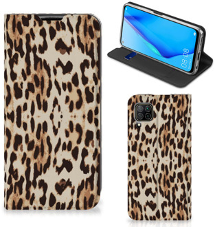 B2Ctelecom Smartphone Hoesje Huawei P40 Lite Book Cover Leopard