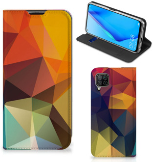 B2Ctelecom Smartphone Hoesje Huawei P40 Lite Leuk Book Case Polygon Color