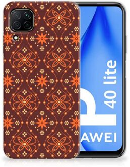 B2Ctelecom Smartphone hoesje Huawei P40 Lite Leuk Case Batik Brown