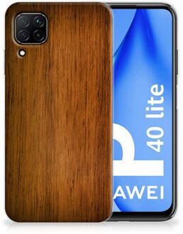 B2Ctelecom Smartphone hoesje Huawei P40 Lite Leuk Case Super als Vaderdag Cadeaus Donker Hout