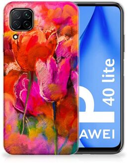 B2Ctelecom Smartphone hoesje Huawei P40 Lite Silicone Case Tulips