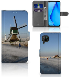 B2Ctelecom Smartphone Hoesje Huawei P40 Lite Telefoonhoesje Tekst Schaatsers