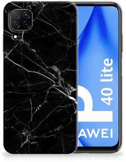 B2Ctelecom Smartphone hoesje Huawei P40 Lite Transparant Hoesje Marmer Zwart