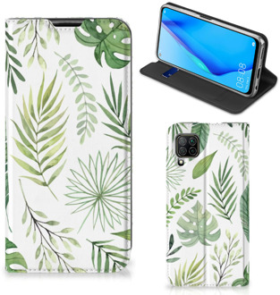 B2Ctelecom Smartphone Hoesje Huawei P40 Lite Wallet Book Case Bladeren