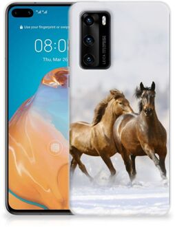 B2Ctelecom Smartphone hoesje Huawei P40 TPU Case Paarden