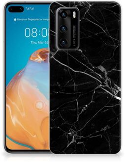 B2Ctelecom Smartphone hoesje Huawei P40 Transparant Hoesje Marmer Zwart