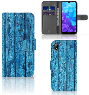 B2Ctelecom Smartphone Hoesje Huawei Y5 (2019) Book Style Case Blauw Wood