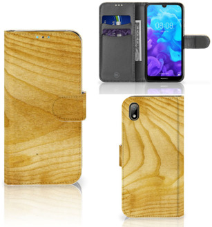 B2Ctelecom Smartphone Hoesje Huawei Y5 (2019) Book Style Case Licht Hout