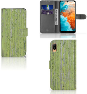 B2Ctelecom Smartphone Hoesje Huawei Y6 (2019) Book Style Case Green Wood