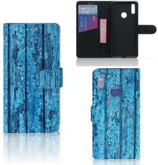 B2Ctelecom Smartphone Hoesje Huawei Y7 (2019) Book Style Case Blauw Wood