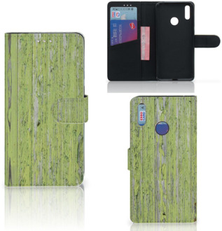 B2Ctelecom Smartphone Hoesje Huawei Y7 (2019) Book Style Case Green Wood