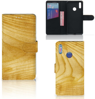 B2Ctelecom Smartphone Hoesje Huawei Y7 (2019) Book Style Case Licht Hout