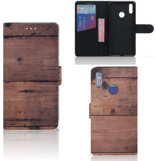 B2Ctelecom Smartphone Hoesje Huawei Y7 (2019) Book Style Case Old Wood