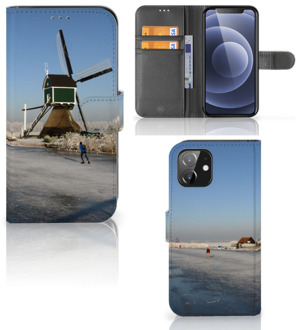 B2Ctelecom Smartphone Hoesje iPhone 12 | 12 Pro (6.1") Boekhoesje Tekst Schaatsers