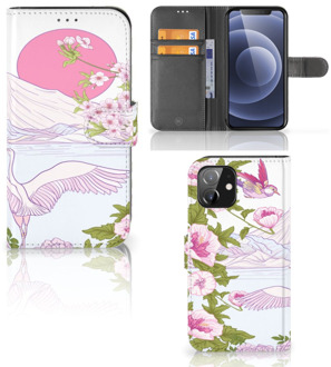 B2Ctelecom Smartphone Hoesje iPhone 12 | 12 Pro (6.1") Book Style Case Bird Standing