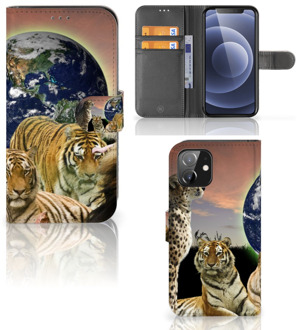 B2Ctelecom Smartphone Hoesje iPhone 12 | 12 Pro (6.1") Bookcase met Pasjeshouder Roofdieren